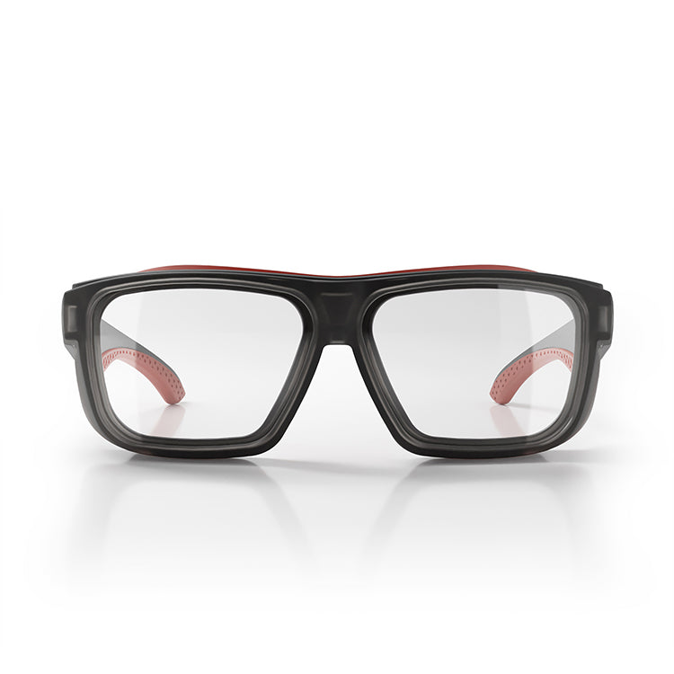 Converts Matte Graphite/Red Frame Clear Lens