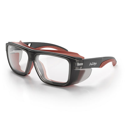 Converts Matte Graphite/Red Frame Clear Lens