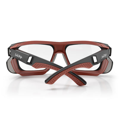 Converts Matte Graphite/Red Frame Clear Lens