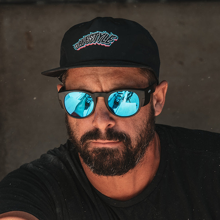 Cruisers Matte Black Frame Mirror Blue Polarised Lens