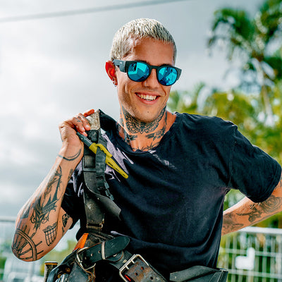 Cruisers Matte Black Frame Mirror Blue Polarised Lens