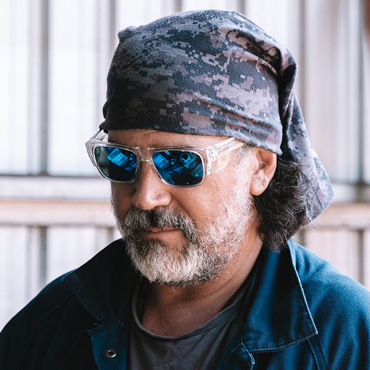 Fusions Clear Frame Mirror Blue Polarised Lens