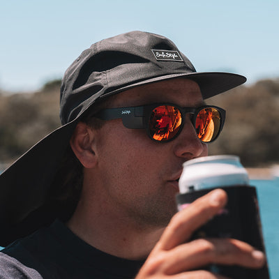 Cruisers Matte Black Frame Mirror Red Polarised Lens