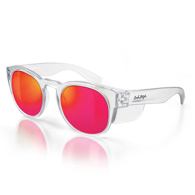 Cruisers Clear Frame Mirror Red Polarised Lens