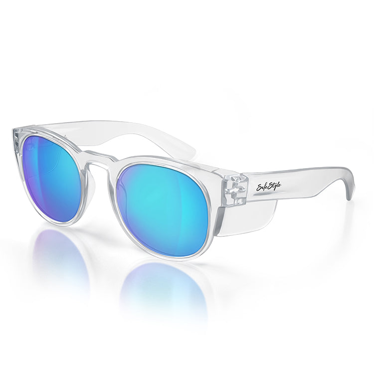 Cruisers Clear Frame Mirror Blue Polarised Lens