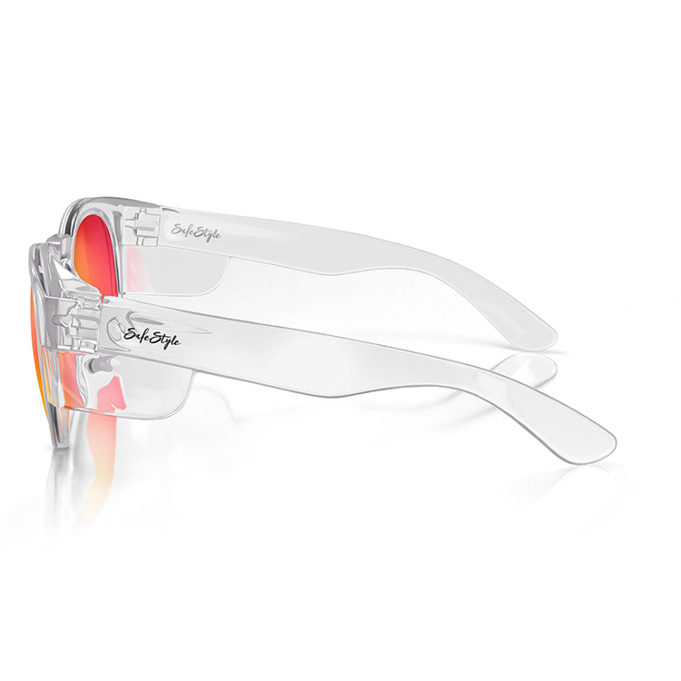Cruisers Clear Frame Mirror Red Polarised Lens