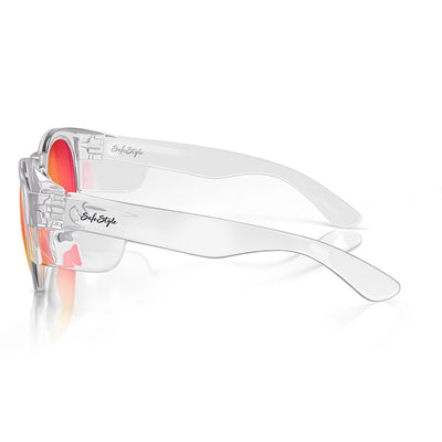 Cruisers Clear Frame Mirror Red Polarised Lens
