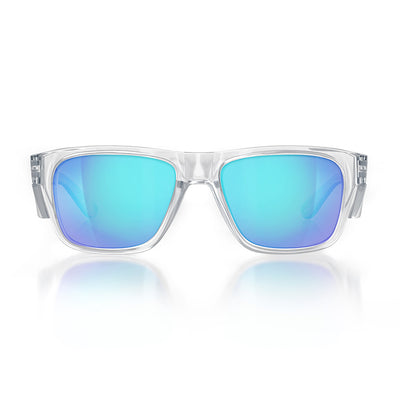 Fusions Clear Frame Mirror Blue Polarised Lens