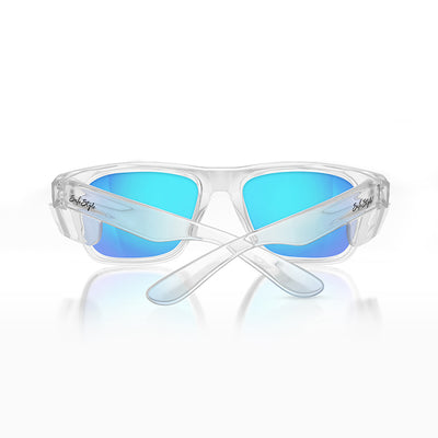 Fusions Clear Frame Mirror Blue Polarised Lens