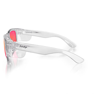 Fusions Clear Frame Mirror Red Polarised Lens