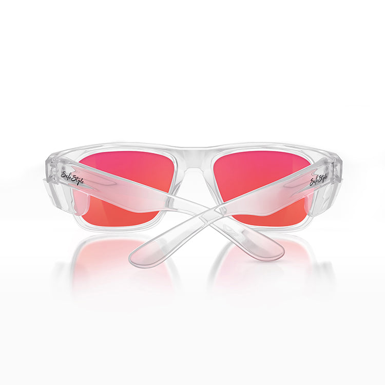 Fusions Clear Frame Mirror Red Polarised Lens
