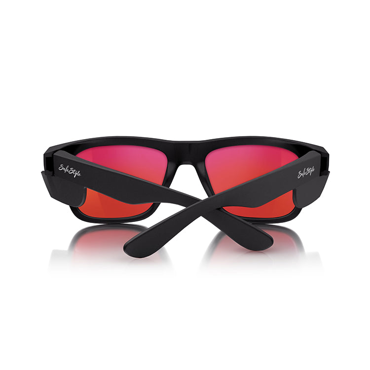 Fusions Matte Black Frame Mirror Red Polarised Lens